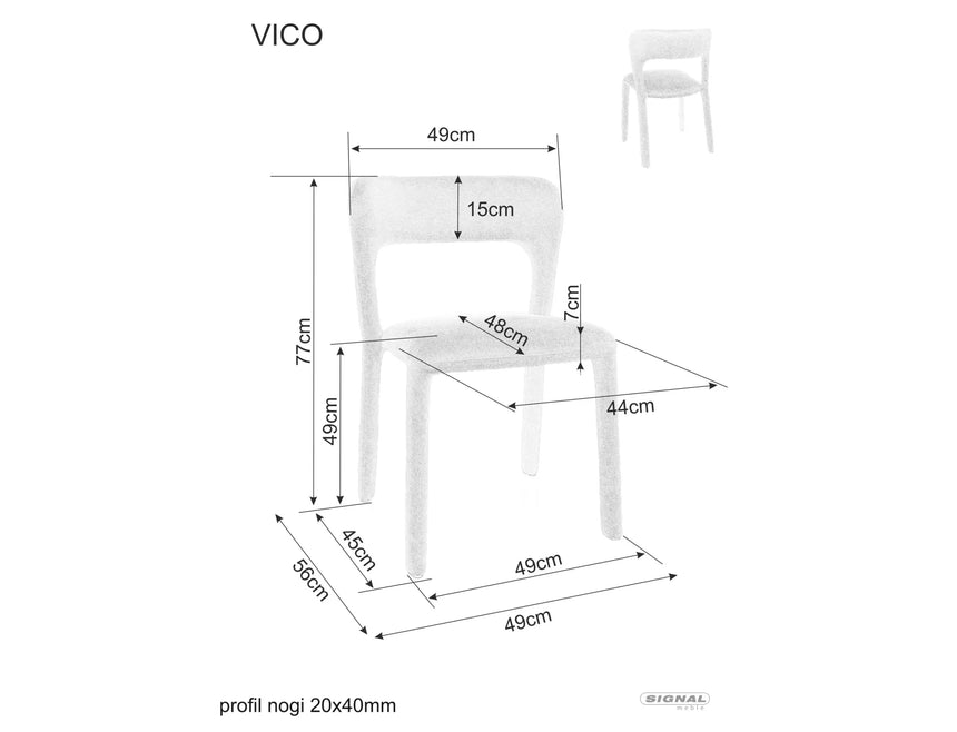 Silla de comedor Vico Wind II.