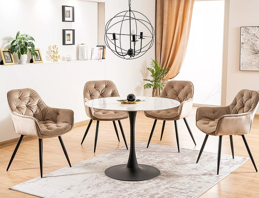 Silla de terciopelo cereza I.