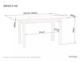 Diego II 105 asztal étkezőasztal