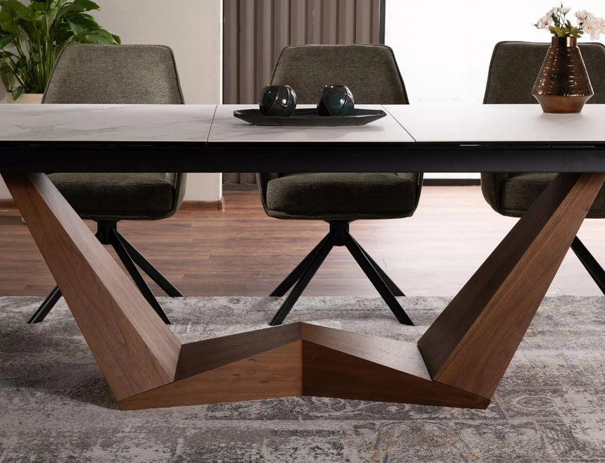 Mesa de comedor Bonucci Statuario Venato de cerámica