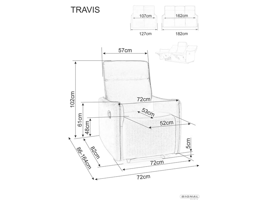 Kanapé Travis 2 Velvet