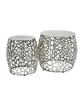 Juego de mesa de centro KL Mesh en plata