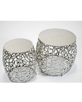 Juego de mesa de centro KL Mesh en plata