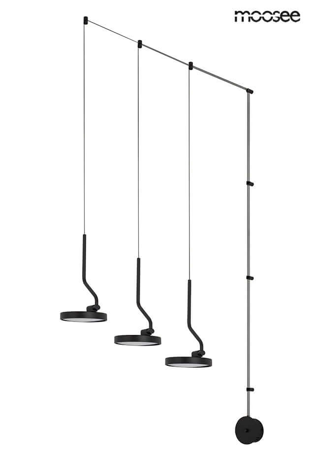 Flat 3 fali lámpa fekete