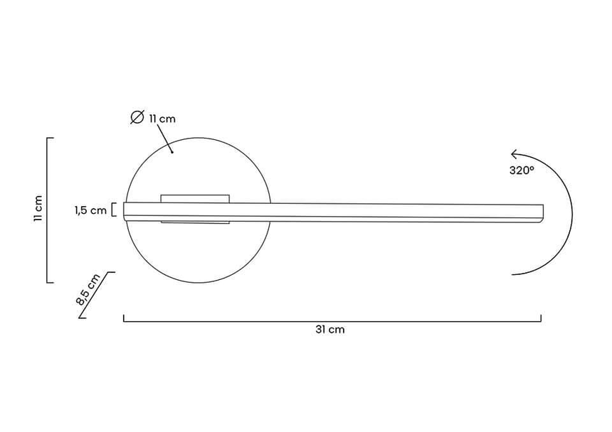 Horizon fali lámpa fekete