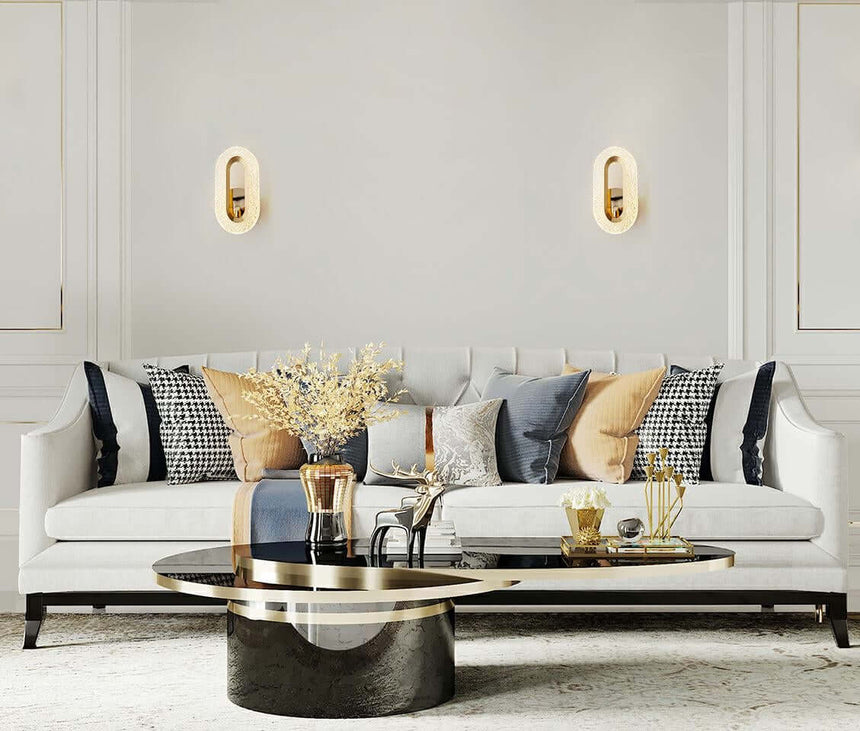 Lámpara de pared joya dorada