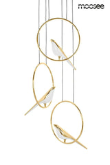 Lámpara colgante Bird Disc dorada