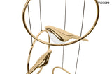 Lámpara colgante Bird Disc dorada