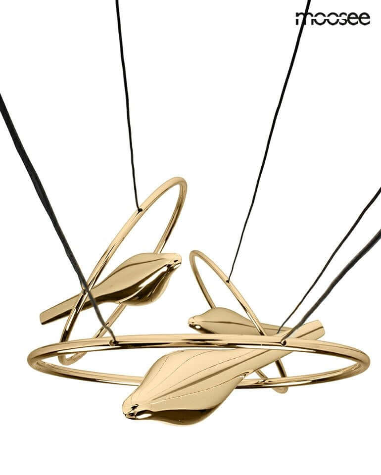 Lámpara colgante Bird Disc dorada