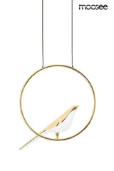 Lámpara colgante de pájaro dorada