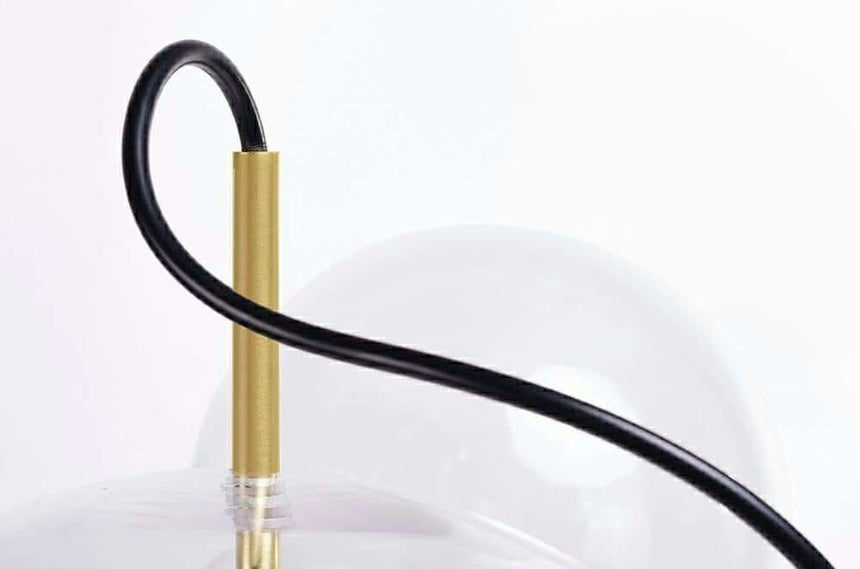 Lámpara colgante Capri 4 dorada – 60 LED, aluminio, cristal