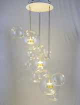 Lámpara colgante Capri Disc 3 dorada – 180 LED, aluminio, cristal