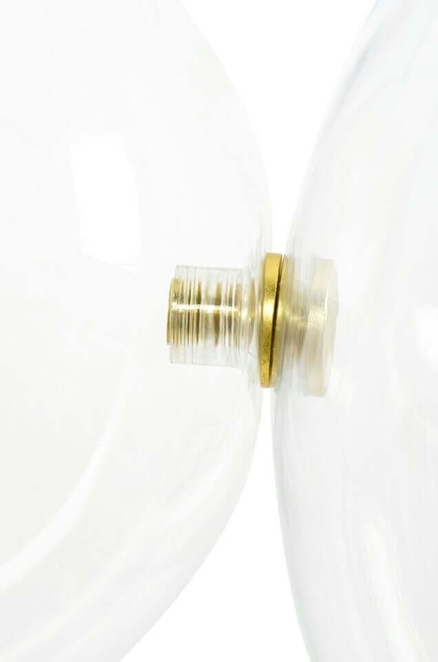 Lámpara colgante Capri Disc 3 dorada – 180 LED, aluminio, cristal