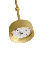 Lámpara colgante Capri Line 5 dorada – 300 LED, aluminio, cristal