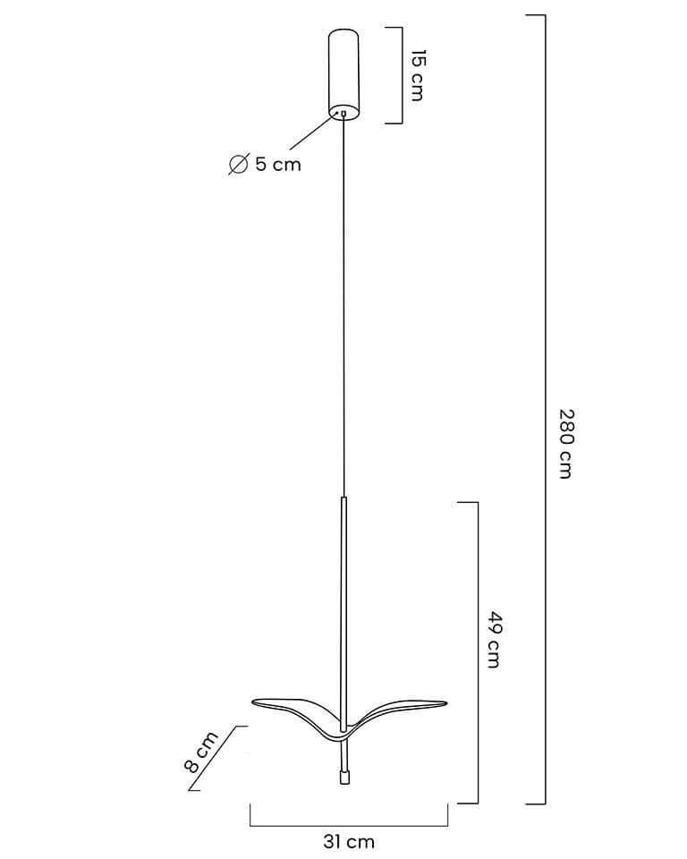 Lámpara colgante Gavi O en oro