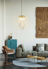 Lámpara colgante Murano L dorada