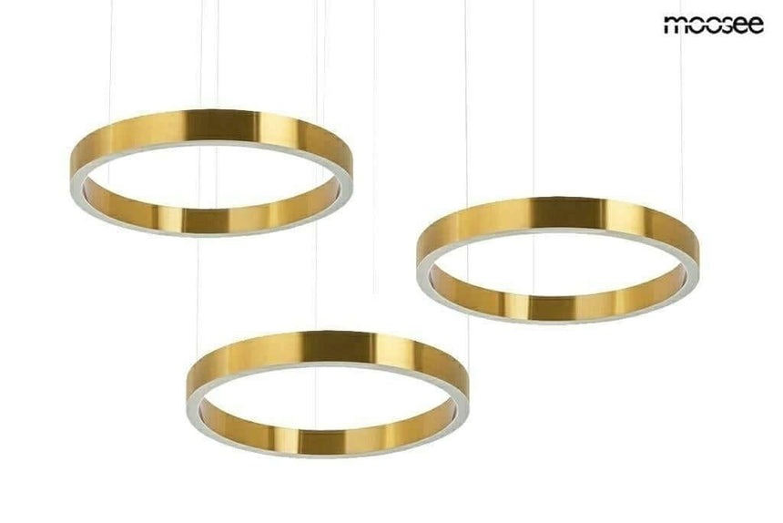 Ring 40 + 40 + 40 függőlámpa arany – egy plafonlámpatestben