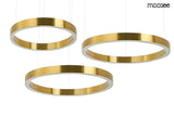 Lámpara colgante Ring 60 + 80 + 80 dorada – con diseño de extremo de una sola fila