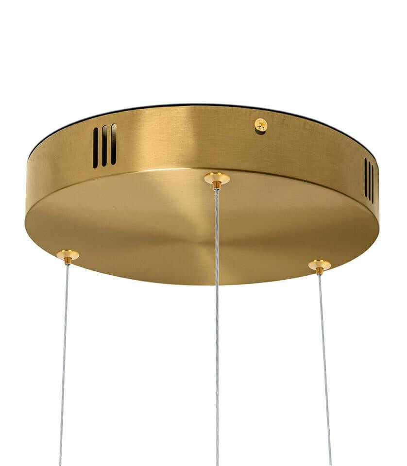 Lámpara colgante Ring 60 + 80 + 80 dorada – con diseño de extremo de una sola fila