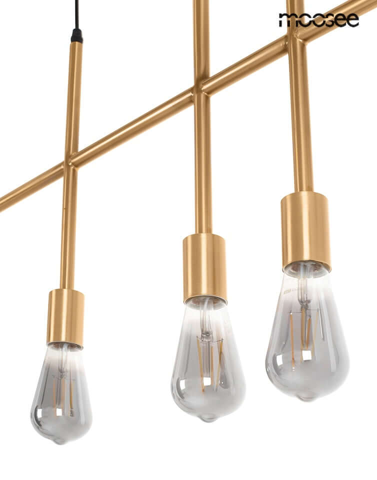 Lámpara colgante Riva 5 dorada