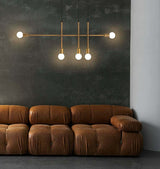 Lámpara colgante Riva 5 dorada