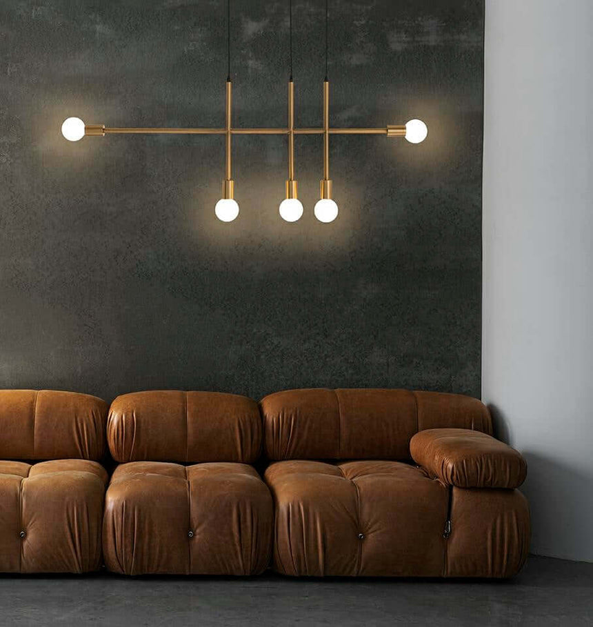 Lámpara colgante Riva 5 dorada