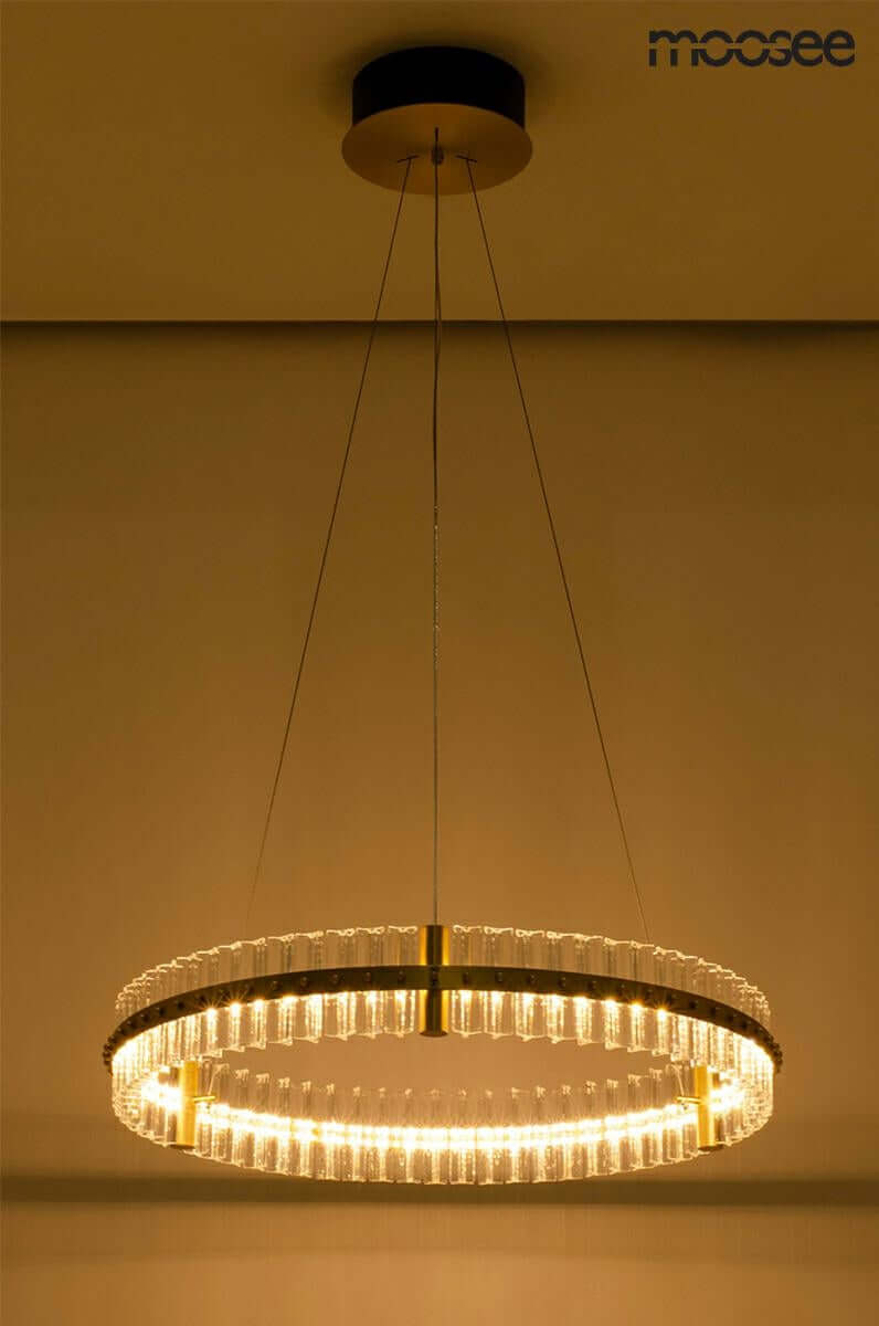 Saturnus 70 függőlámpa arany – LED, kristály, csiszolt acél