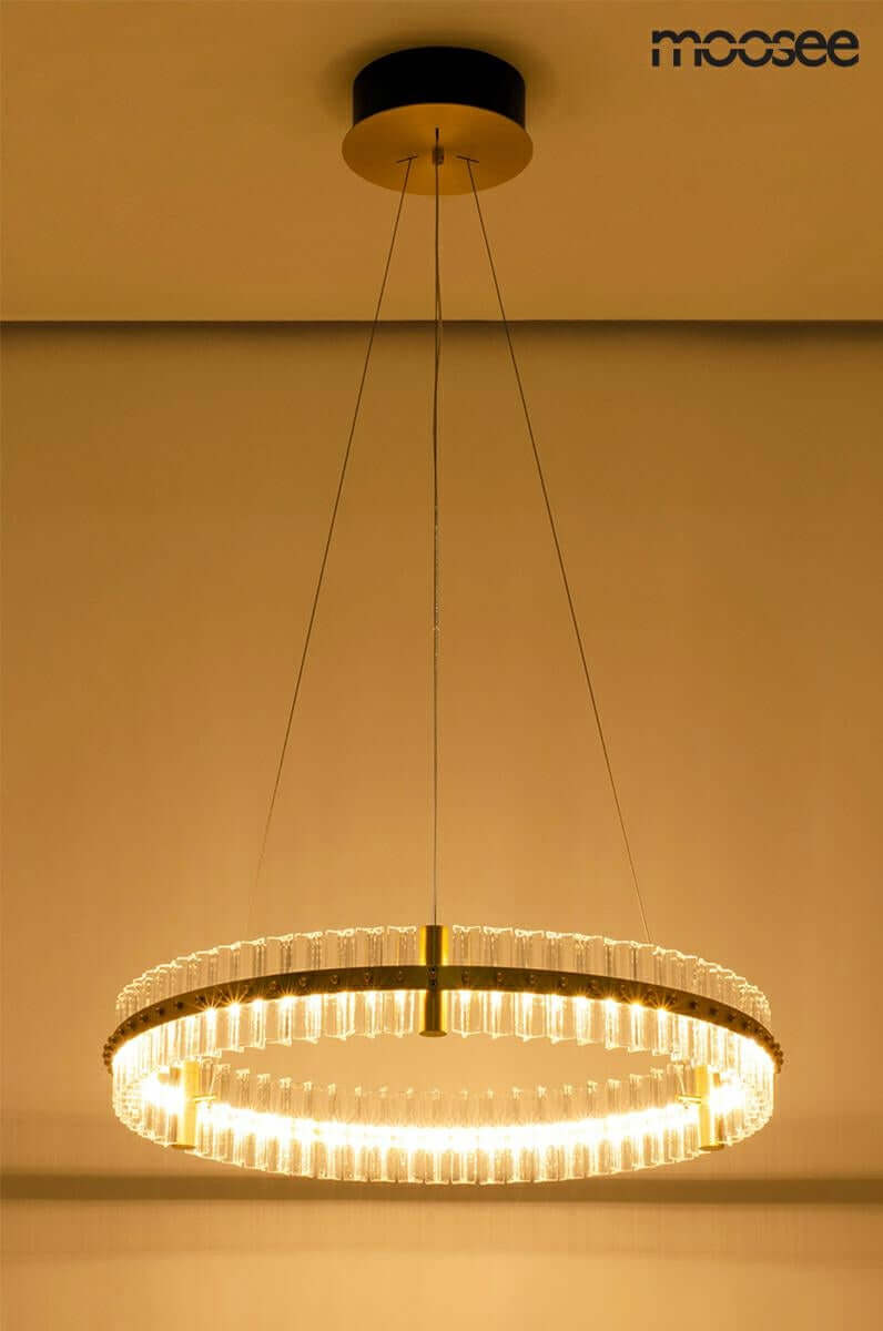 Saturnus 70 függőlámpa arany – LED, kristály, csiszolt acél