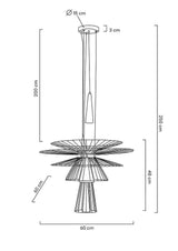 Lámpara colgante Sesto dorada