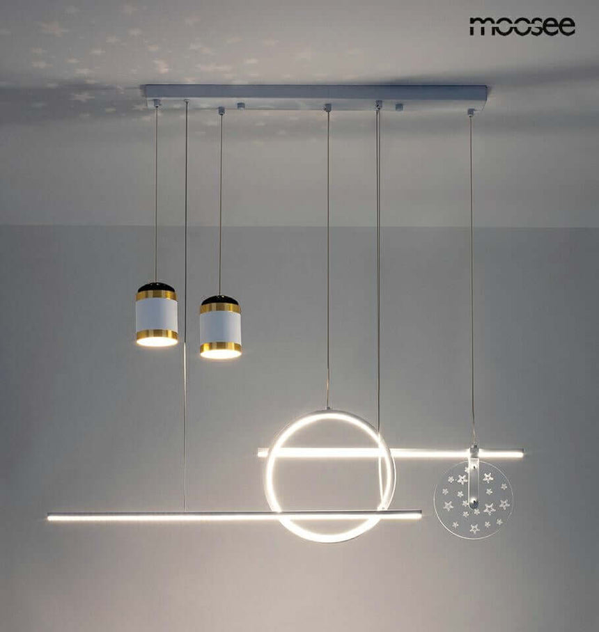 Lámpara colgante estrellas blanca