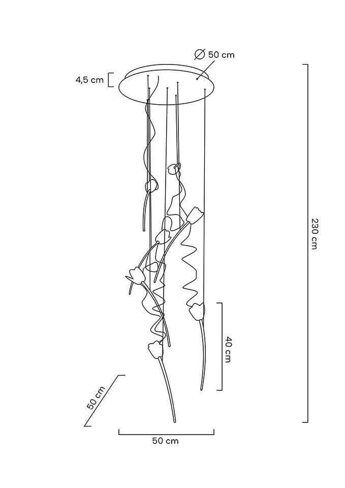 Tulippe 7 Disc függőlámpa arany
