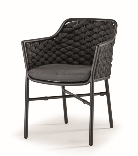 Grattoni kültéri teraszszék Panama fekete/sötétszürke