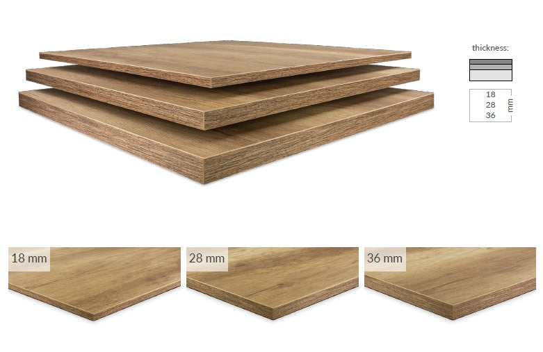 GastroLam – Tablero de mesa para restaurante en varios tamaños en color nogal claro